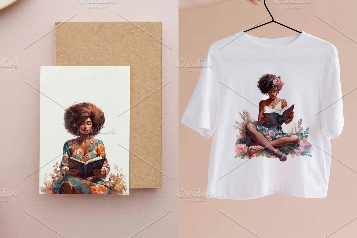 Study Black Girl Magic Clipart Set, an Illustration by Jalina Clipart Studio (Photo 5 of 6)