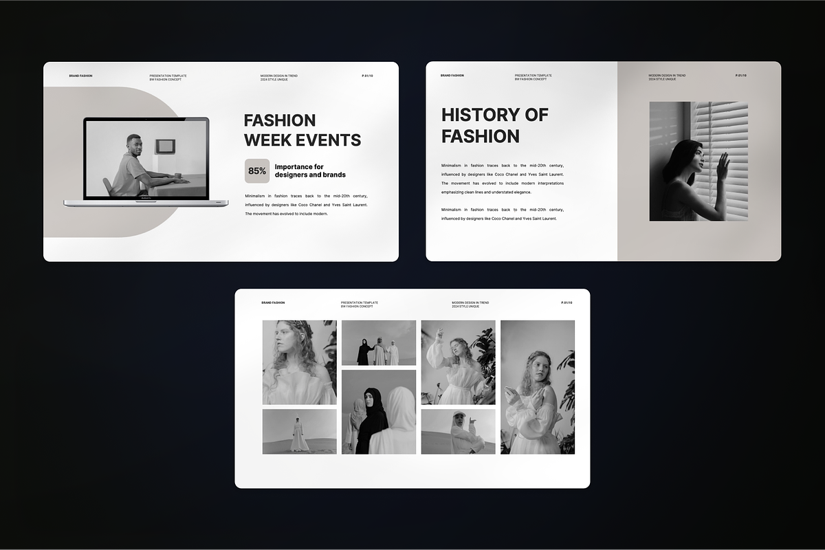 Black & White Fashion PowerPoint, a Presentation Template by SquidPixey (Photo 5 of 7)