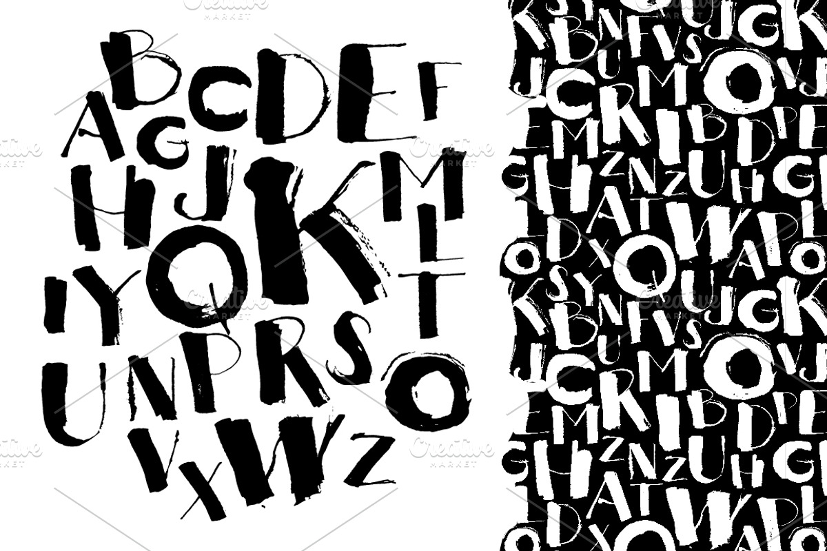 Brush Grungy Grotesque Font+pattern, a Pattern Graphic by VasilkovS (Photo 1 of 5)