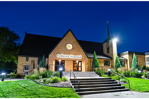 Lutheran Memorial Church illuminated, an Architecture Photo by Leonid Andronov