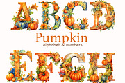 Pumpkin Alphabet Wedding Invitation, a Seasonal Illustration by GlamArtZhanna (Thumbnail 1 of 7)