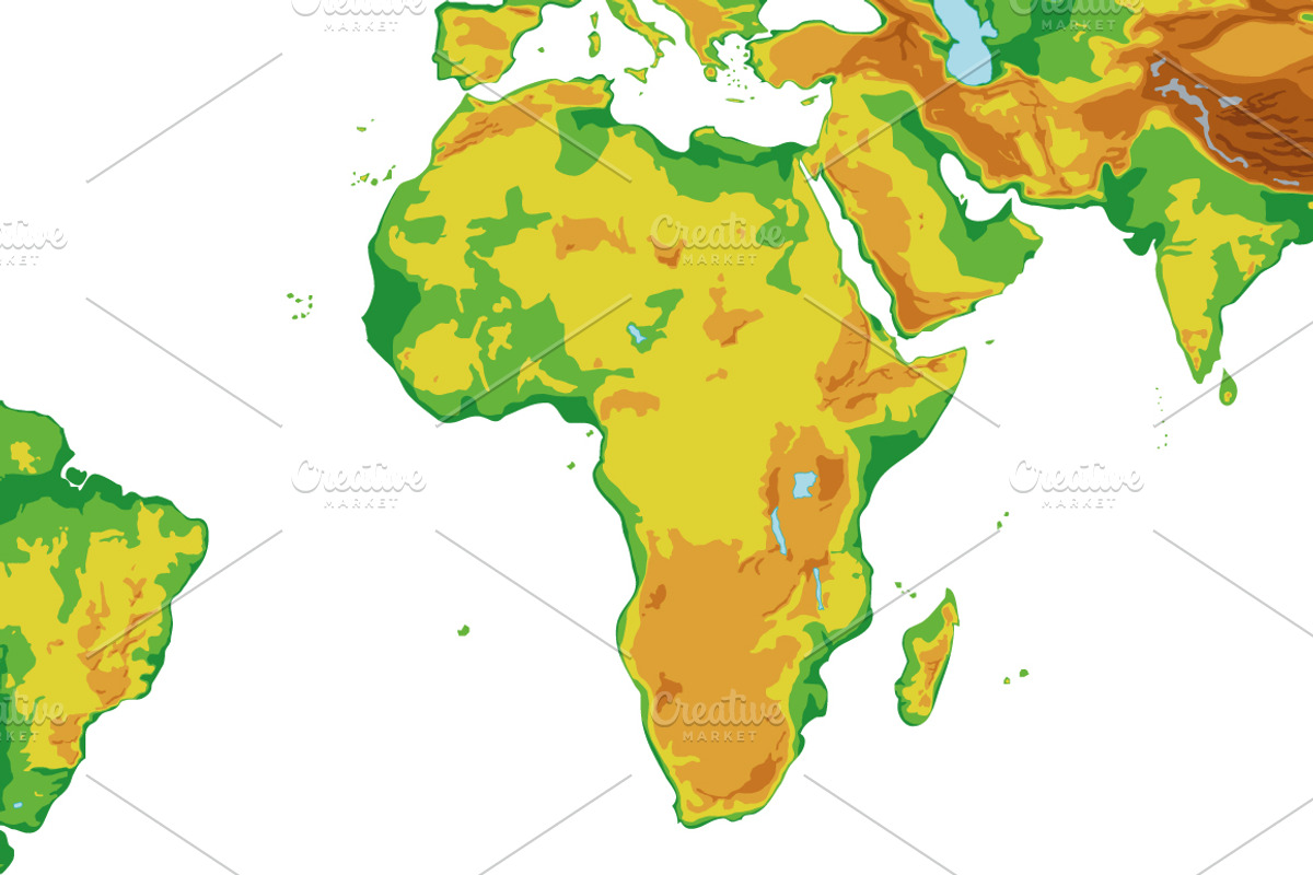 2x Physical World Maps, an Education Illustration by asantosg (Photo 11 of 14)