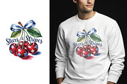 Patriotic Cherry 4th July Art Print, an Object Illustration by Unique Design Team (Thumbnail 3 of 4)