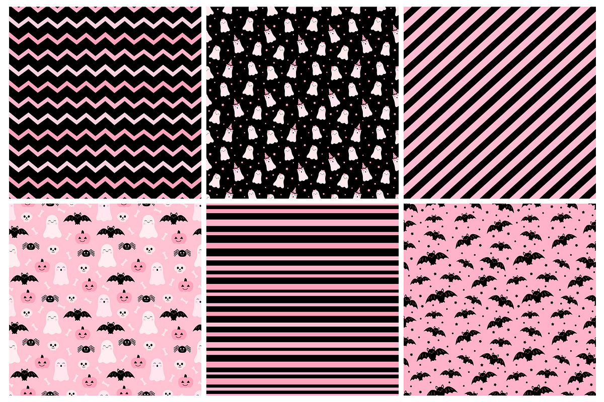 Cute pink Halloween digital paper, a Pattern Graphic by IrinaShishkova (Photo 3 of 5)