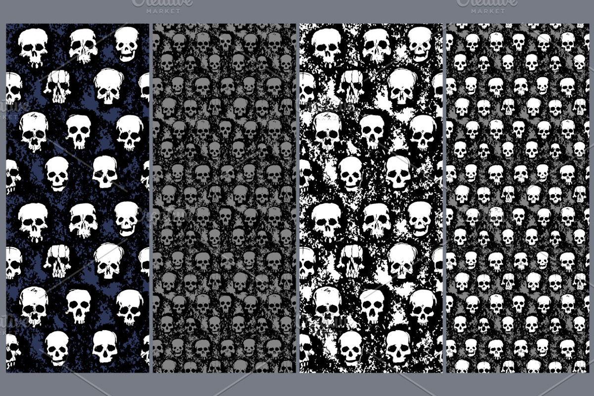 Vector skulls set, a Texture Illustration by Alxla design