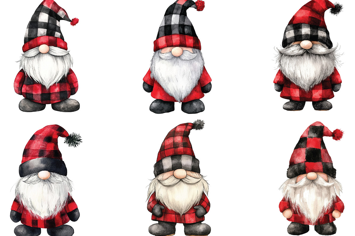 Kawaii Christmas Gnome Black Gnome, an Illustration by CraftArtStudio (Photo 2 of 6)