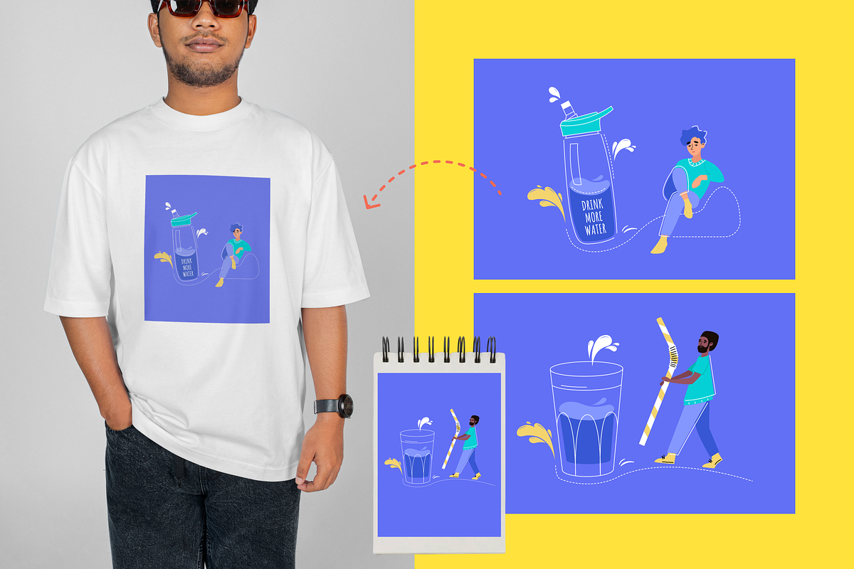 Drink more water—water is life., a Healthcare Illustration by ApollinariaManko (Photo 7 of 11)
