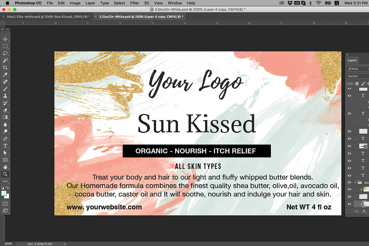 Feminine Label Template ID63, a Stationery Template by AIW SOLUTIONS