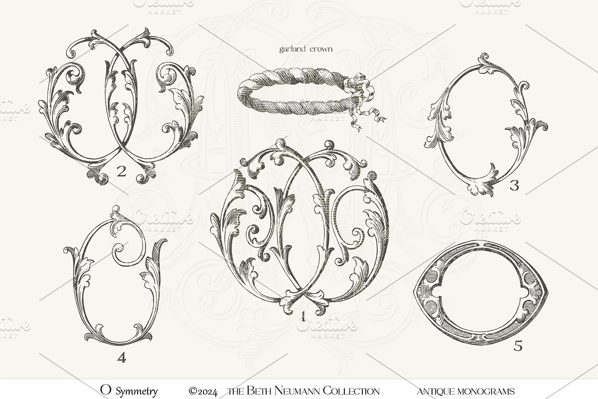 Antique Vintage Monogram Initial O, an Object Graphic by Antique Monograms (Photo 4 of 4)