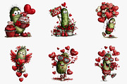 Whimsical Pickle Valentines Clipart, an Illustration by CreationArt (Thumbnail 5 of 5)