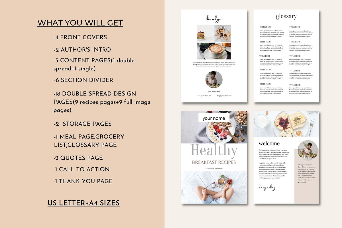 Recipe book Template Canva, a Magazine Template by Deepa Template Studio (Photo 2 of 13)