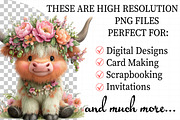 Watercolor Summer Highland Cow Clipa, an Illustration by Daily.Designs (Thumbnail 2 of 8)