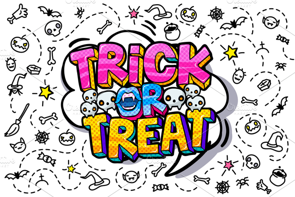 Trick or Treat message, an Illustration by VectorStory (Photo 1 of 2)
