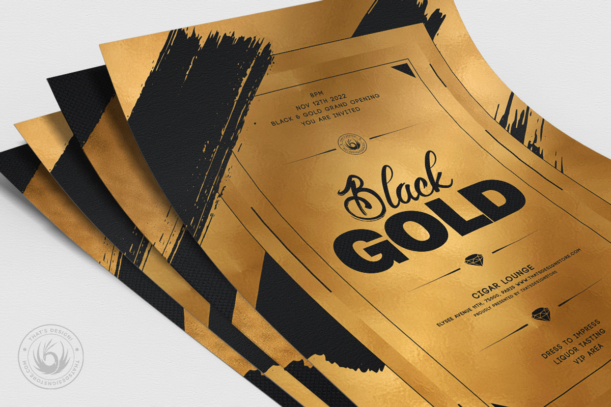 Black and Gold Flyer Template V15, a Flyer Template by ThatsDesignArt (Photo 5 of 7)