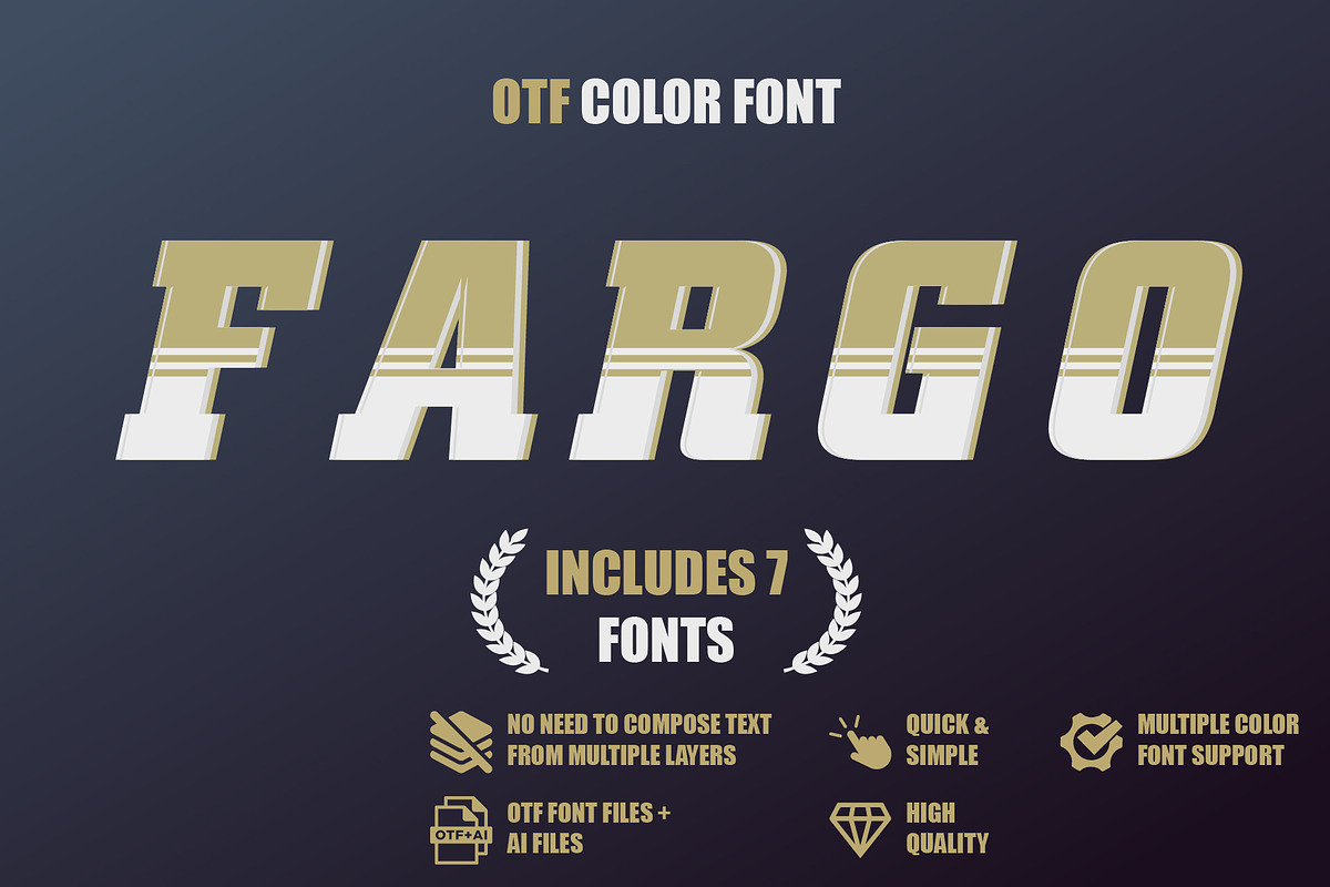 OTF color font - Fargo, a Serif Font by Pixnugget (Photo 1 of 10)