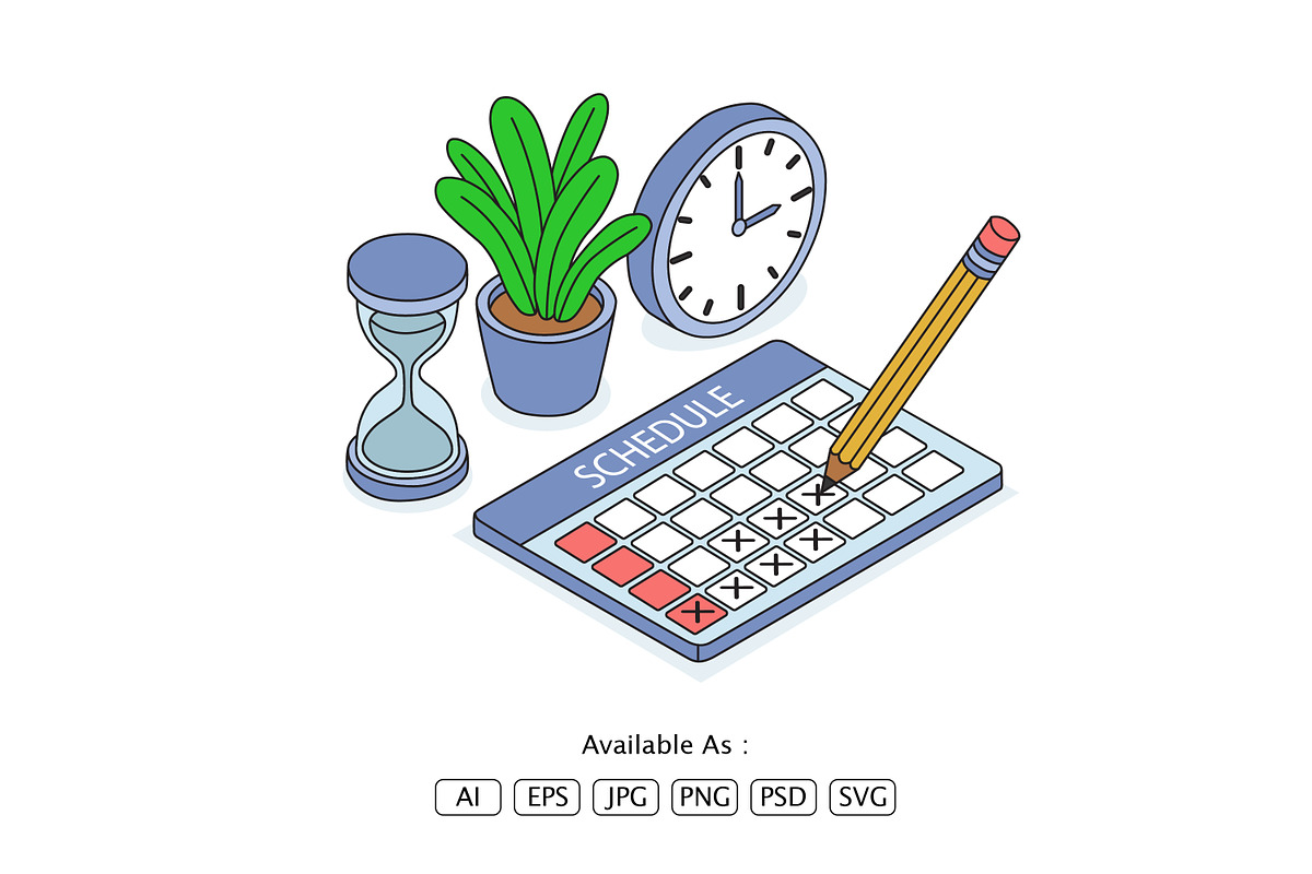 Calendar Schedule Planning, an Object Illustration by Partikusi Design (Photo 2 of 3)