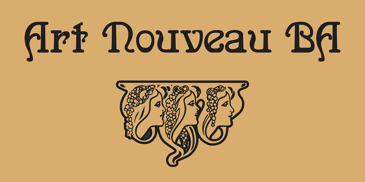 ArtNouveau-BA, a Font by Bannigan Artworks