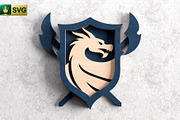 Dragon Shield 3D Layered SVG, an Object Graphic by pixaroma (Thumbnail 9 of 10)