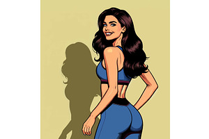 Smiling Woman in Activewear vector, a Person Illustration by AlexArt