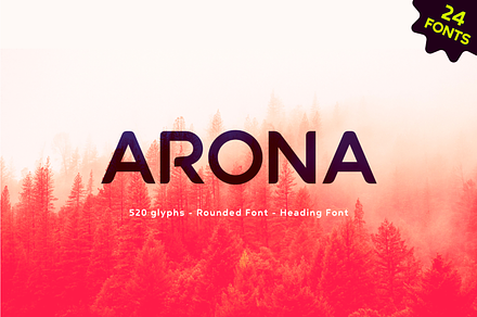 ARONA FONT FAMILY - 24 fonts, a Sans Serif Font by Peninsula Studioz