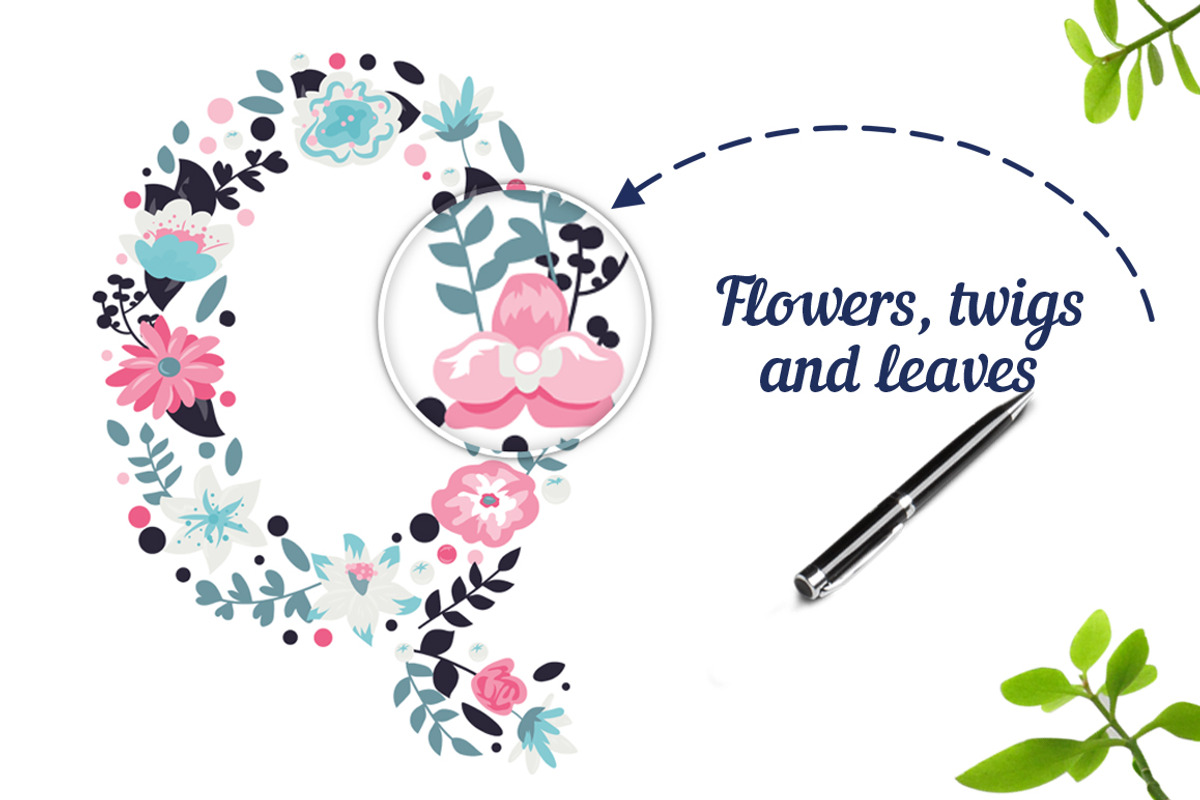 Floral alphabet and numbers, an Object Graphic by Anna Violet (Photo 5 of 5)