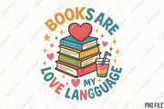 Books Are My Love Language PNG, an Illustration by CraftArtStudio (Thumbnail 1 of 4)