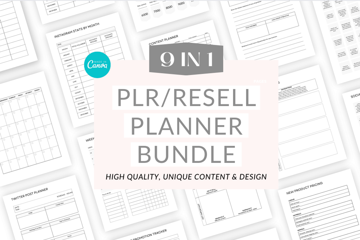 PLR Canva planner bundle, a Templates & Theme by Cate Creates (Photo 1 of 6)
