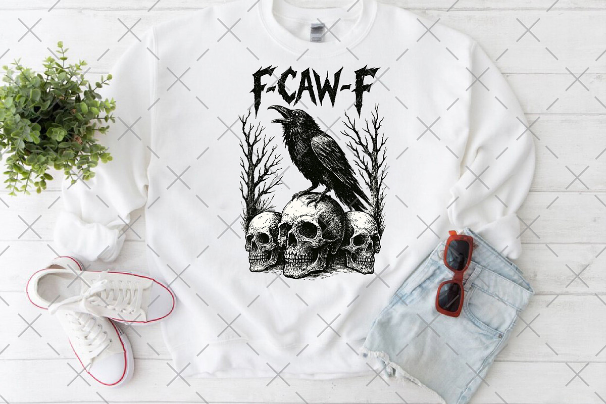 Crow Raven PNG, F-CAW-F, an Illustration by Craft Nest (Photo 5 of 5)