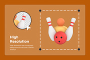 Bowling 3D Icon Set Playful Game, a Work Illustration by twinstd (Thumbnail 3 of 6)