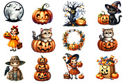 Vintage Halloween Clipart Bundle, an Illustration by Designworld (Thumbnail 2 of 5)