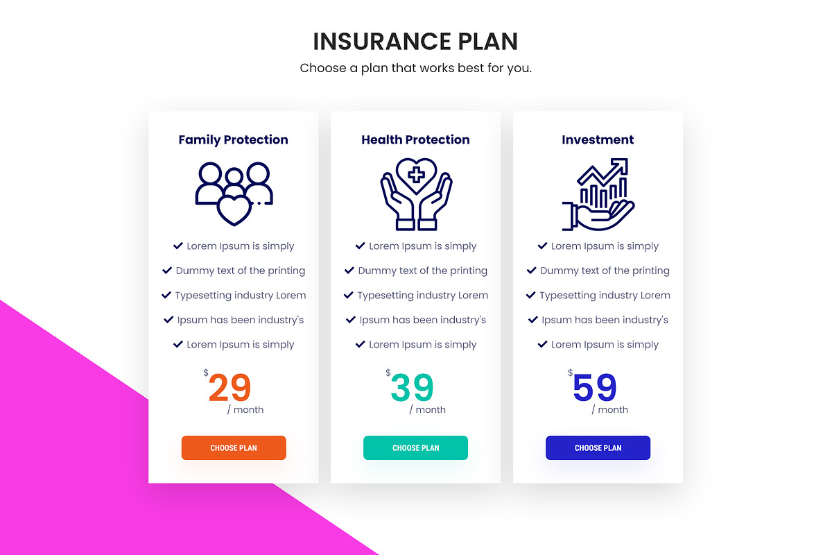 Insurance Plan, an UI Kit Template by Sujun Baidyaa (Photo 1 of 2)