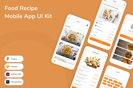 Food Recipe Mobile App UI Kit, an UI Kit Template by Betush