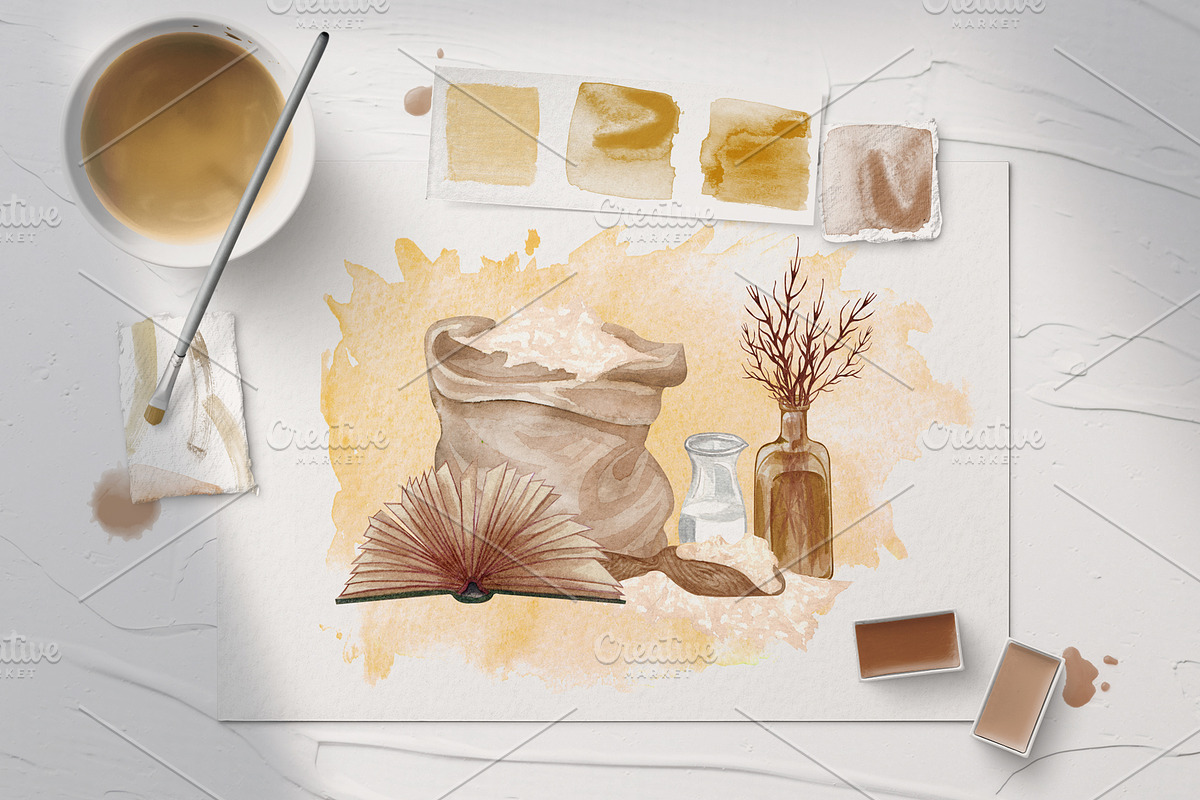 Baking Watercolor Set, a Food Illustration by BarvArt (Photo 3 of 16)