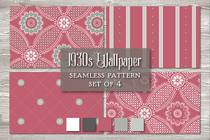 Vintage Seamless Pattern RED