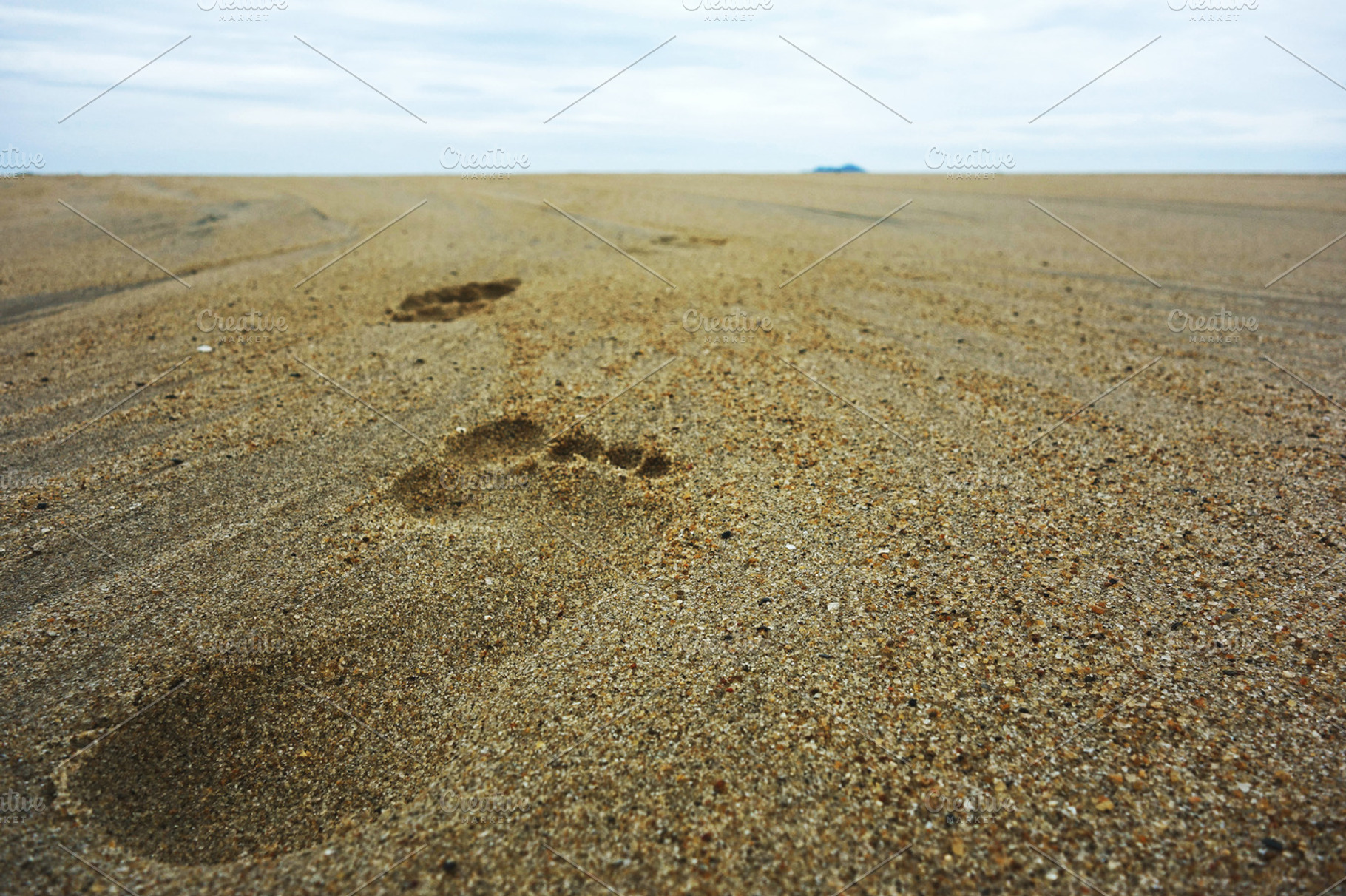 Footprints stock photo containing beach and vactation