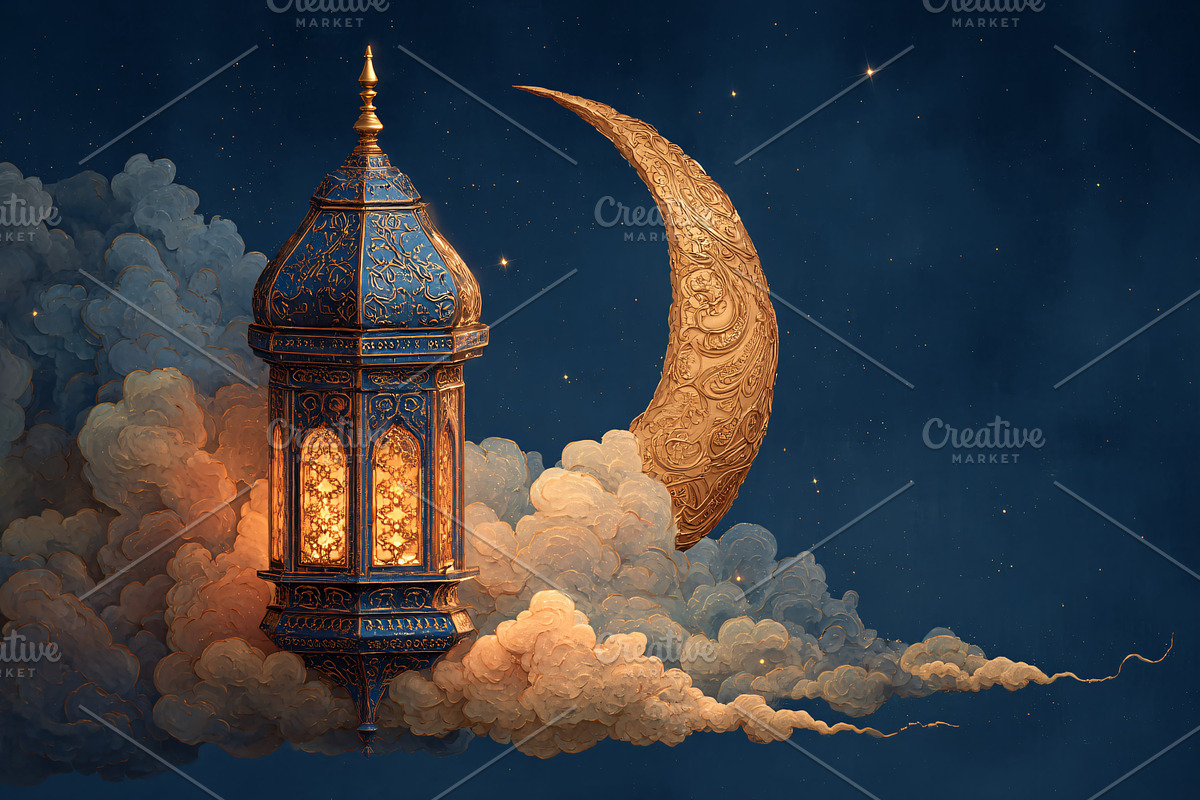 Elegant lantern beside crescent moon, a Background Photo by shahsoft (Photo 1 of 2)