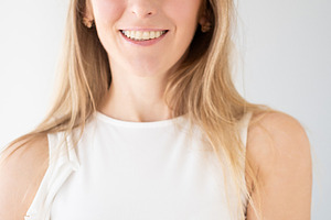 Female portrait happy face cheerful woman smiling, a Person Photo by Photo Drive Studio