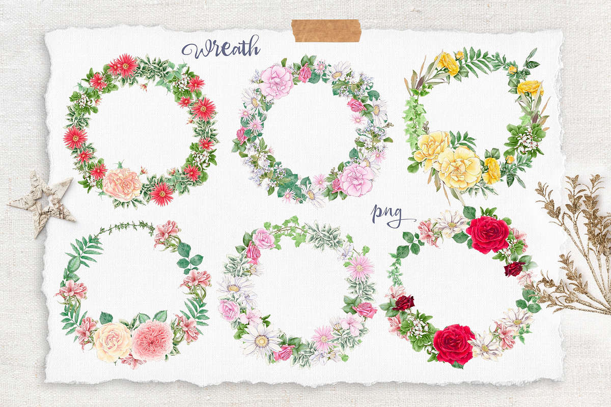 Watercolor Flowers clipart big set, a Decorative Illustration by Yuliya Art (Photo 16 of 16)