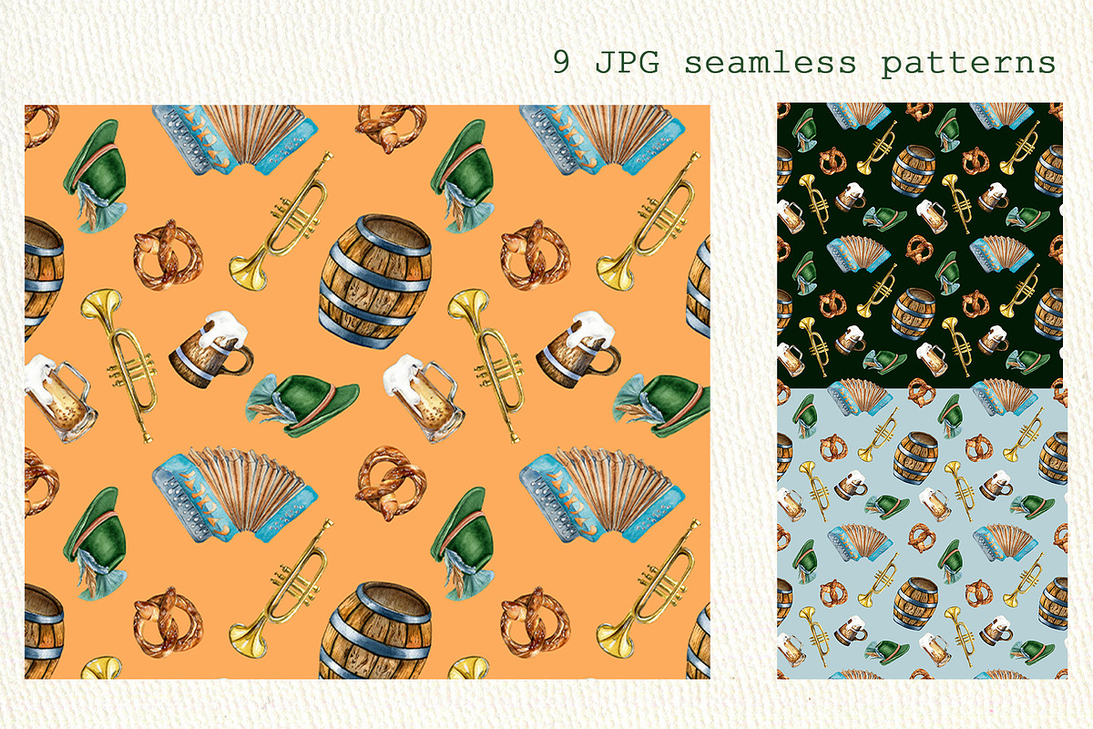 Beer festival watercolor collection, a Decorative Illustration by Kate Lanbina (Photo 14 of 15)