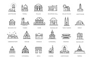 Set of type of Houses Icons, an Outline Icon by Tettygreen (Thumbnail 2 of 2)