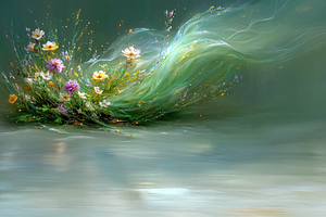 Abstract floral background AI
