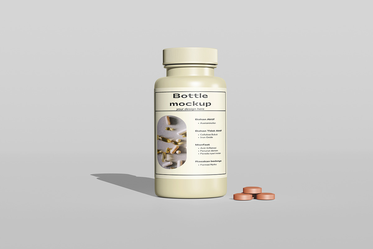 Supplement Bottle Packaging Mockup, a Cups & Container Mockup by swsi-studio (Photo 5 of 6)