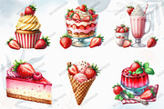 Watercolor Strawberry Desserts Clip, a Graphic by designcity5 (Thumbnail 3 of 5)