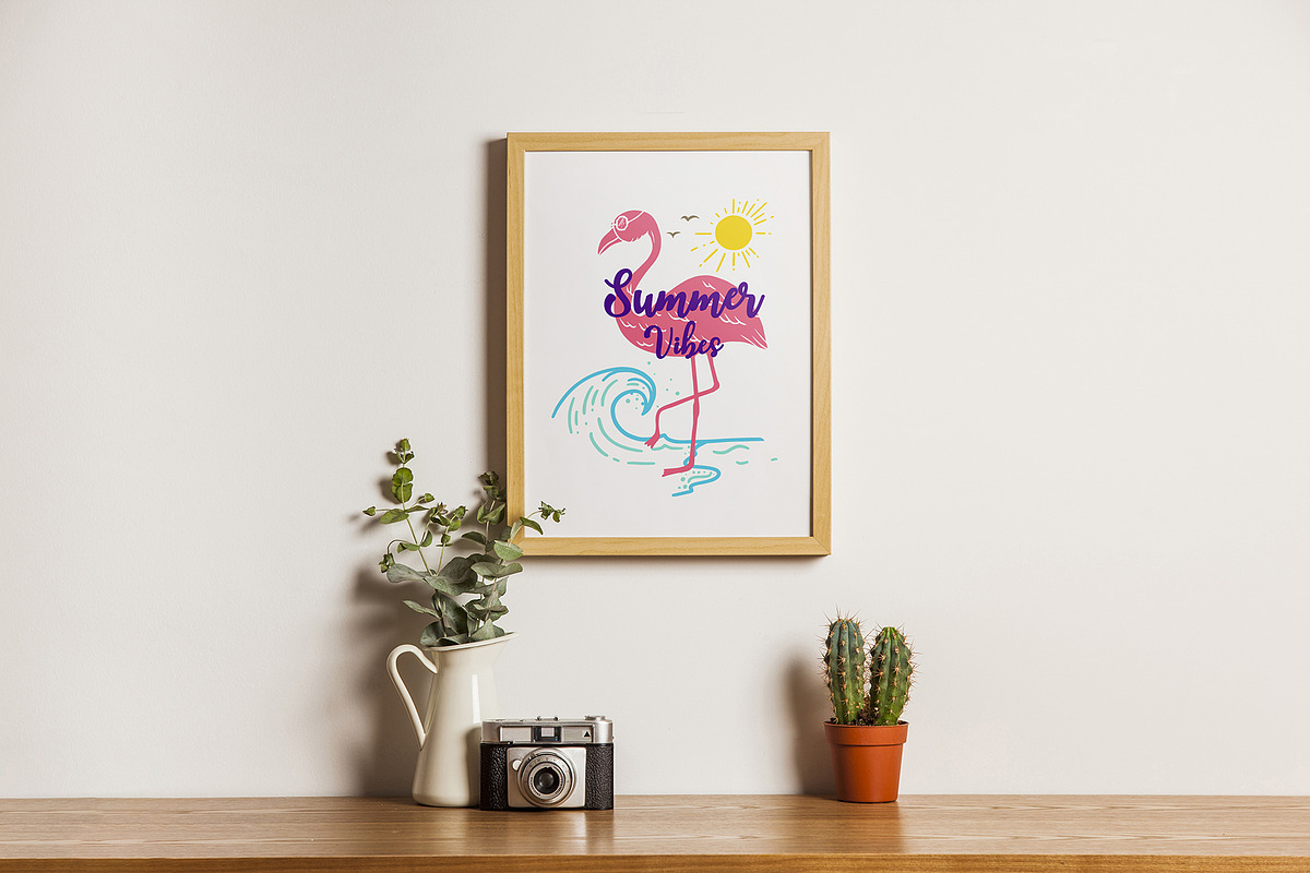 Trendy Summer Vibes Artwork Flamingo, a Graphic by HyeRi (Photo 1 of 3)