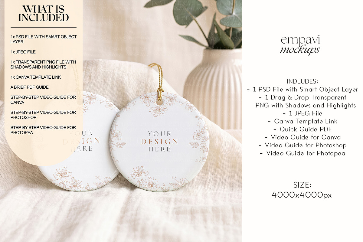 Ornament Mockup 2 Pack, a Household Mockup by EmpaviMockups (Photo 2 of 5)