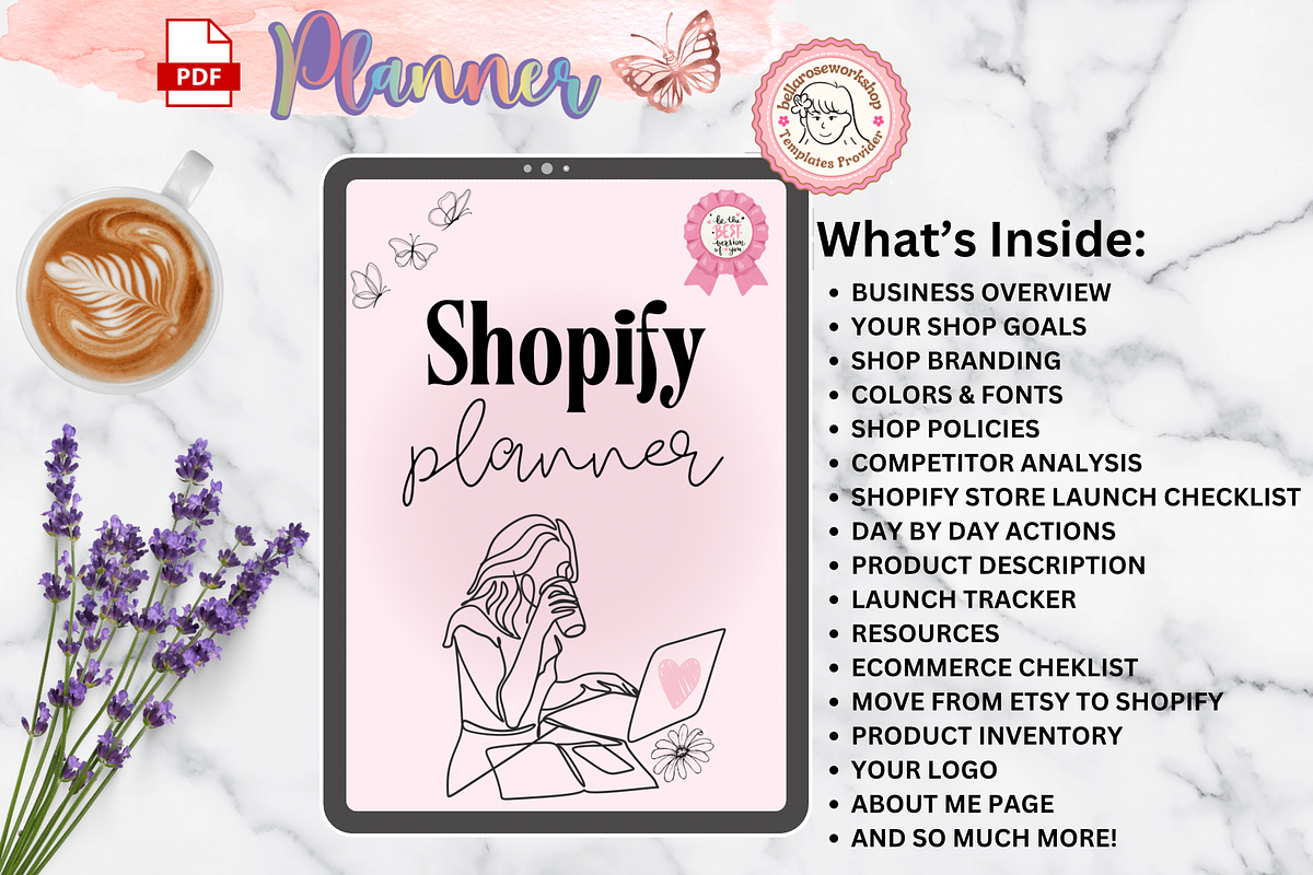 Shopify Business Planner, a Print Template by bellaROSEworkshop (Photo 2 of 3)