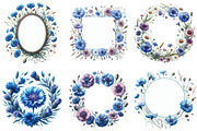 Cornflower Floral Frames Clipart, an Illustration by Daily.Designs (Thumbnail 5 of 5)