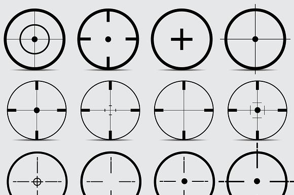 Set of different sights on a gray preview 2