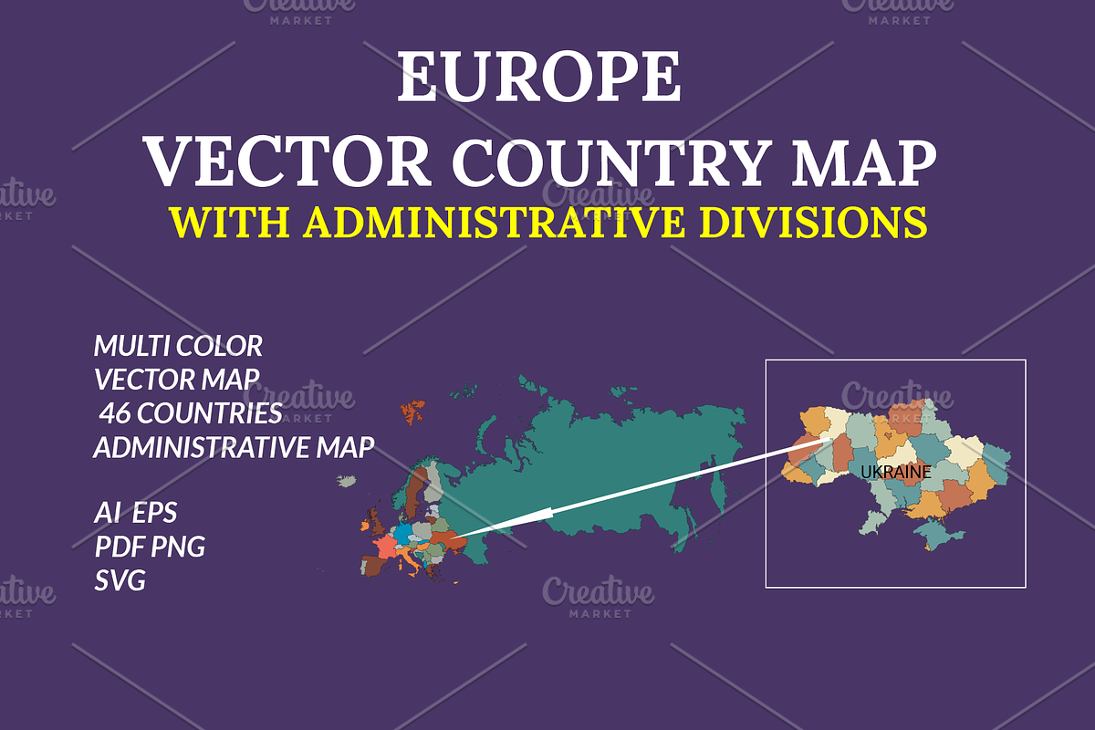 Europe Countries Vector Map, an Object Graphic by Nazim's Shop (Photo 1 of 8)