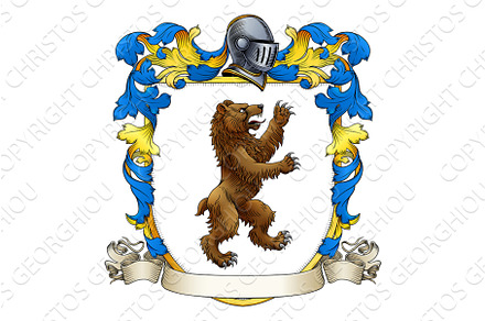 Bear Coat of Arms Family Crest